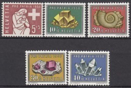 SCHWEIZ  657-661,  Postfrisch **, Pro Patria 1958, Mineralien Und Versteinerungen - Nuovi