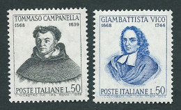 Italia 1968: Tommaso Campanella (1568-1639) E Giambattista Vico (1668-1744) , Filosofi Italiani. - 1961-70:  Nuevos