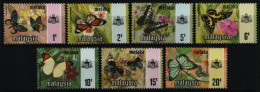 Malaya - Malacca 1971 - Mi-Nr. 73-79 I ** - MNH - Schmetterlinge / Butterflies - Malacca