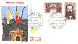 FDC - Institutions Andorranes, Oblit PJ 24/9/77 - FDC