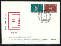 NIEDERLANDE FDC Mit Komplettsatz Der Europamarken 1963 - Siehe Bild - FDC