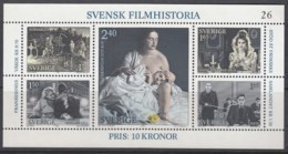 SCHWEDEN Block 9, Postfrisch **, Geschichte Des Schwedischen Films 1981 - Blokken & Velletjes