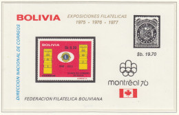 BOLIVIEN  Block 48, Postfrisch **, Briefmarkenausstellungen, Olympische Sommerspiele 1976, Montreal, 1975 - Bolivie