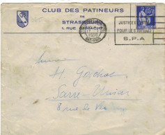 LETTRE CLUB DES PATINEURS DE STRASBOURG  17/1/1938 JUSTICE ET PITIE SUR Y T365 - Patinage Artistique