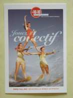 SKI NAUTIQUE - 3 Femmes - Mer / Vague - Carte Publicitaire FUAJ - Auberge De Jeunesse Lyon - Water-skiing