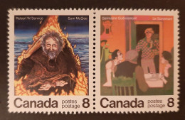 Canada 1976 MNH Sc #696a**   Se-tenant Pair 2 X 8c Canadian Authors - Unused Stamps