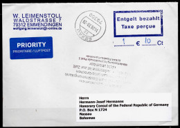 Corona Covid 19 2020 Postal Service Interruption "Zurück An Den Absender... " Reply Coupon Paid Cover Germany BAHAMAS - Bahamas (1973-...)