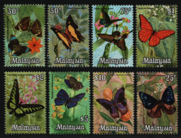 Malaysia 1970 - Mi-Nr. 63-70 ** - MNH - Schmetterlinge / Butterflies (II) - Malaysia (1964-...)