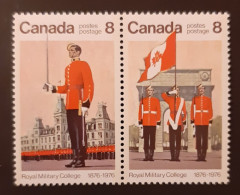 Canada 1976 MNH Sc #693 Iv*   Se-tenant Pair Of 2 X 8c Military College, UFO To Left Of Building - Unused Stamps