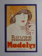FEMME / ROUGE A LEVRES - Rouge Permanent Madelys Paris - Carte Moderne Reproduisant Affiche Ancienne - Mode