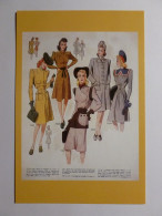 FEMME / MODE HIVER 1944 - Magazine Iris - Carte Moderne Reproduisant Affiche Ancienne - Mode