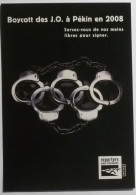 MENOTTES - Boycott Des Jeux Olympiques à Pékin En 2008 - Liberté Presse - Carte Publicitaire  - Police - Gendarmerie