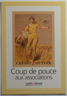 BANQUE CREDIT MUTUEL - Carte Pub Moderne Reproduction Affiche Ancienne Femme Et Enfant Dans Un Champ Récolte - Banche