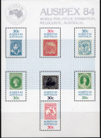 EXPO Ausipex 1984 Australien Block 7 O 9€ Stamp On Stamp Victoria Tasmania Bloque Bloc S/s Philatelic Sheet Bf Australia - Blocks & Kleinbögen