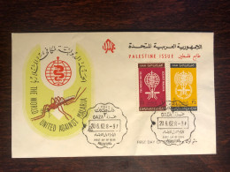 EGYPT UAR PALESTINE  GAZA FDC COVER 1962 YEAR MALARIA HEALTH MEDICINE STAMPS - Cartas & Documentos