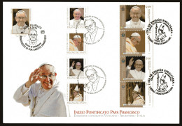 RARE 2013 Joint/Congiunta Argentina - Italy - Vatican, MIXED FDC WITH ALL STAMPS: New Pope Francis - Emissions Communes