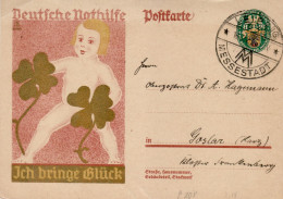 GERMANY WEIMAR REPUBLIC 1928 POSTCARD MiNr P 208 SENT FROM LEIPZIG TO GOSLAR - Postcards