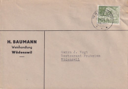 Motiv Brief  "Baumann, Weinhandlung, Wädenswil"        1953 - Storia Postale