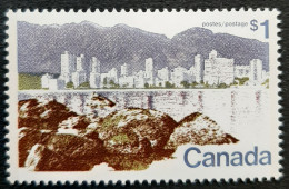 Canada 1973 MNH Sc #599a**   1$  Landscape, Vancouver, Perf.13.3 - Unused Stamps