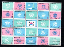 Korea 1971 Satz 768/92 Flaggen/UN/ITU//UNESCU Schon Postfrisch - Corea Del Sur