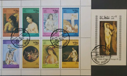 OH) 1972 OMAN, ART - PAINTING- NUDES - WOMEN'S BODY, WITN  CTO CANCELLATION, MNH - Oman