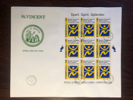 ST VINCENT  FDC COVER 1995 YEAR SPECIAL OLYMPICS DISABLED IN SPORTS HEALTH MEDICINE STAMPS - St.Vincent (1979-...)