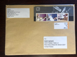 KOREA SOUTH TRAVELLED COVER LETTER TO USA 2023 YEAR MUSICIANS  STAMPS - Corea Del Sur