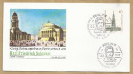 DE.- ERSTTAGSBRIEF. KARL FRIEDRICH SCHINKEL. KONIGL. SCHAUSPIELHAUS, . ERSTAUSGABETAG 12.2.1981. FDC. BERLIN 12. - 1981-1990