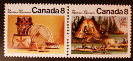 Canada 1976 MNH Sc #567a**   Se-tenant Pair, 2 X 8c, Algonkian Indians - Neufs