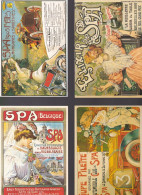 4 Cartes Publicitaires Publicités  Répliques Anciennes Affiches     Belgique SPA - Spa