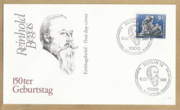 DE.- ERSTTAGSBRIEF. REINHOLD BEGAS. 150ter GEBURTSTAG. ERSTAUSGABETAG 12.2.1981. FDC. BERLIN 12. - 1981-1990