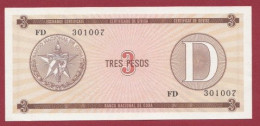 Cuba--3 Peso ---1985-  (D)----UNC---(446) - Cuba