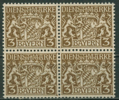 Bayern Dienstmarken 1916/17 Bayerisches Staatswappen D 16 Y 4er-Block Postfrisch - Ungebraucht