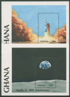 Ghana 1989 Raumfahrt Apollo 11 Block 149/50 Postfrisch (C40077) - Ghana (1957-...)