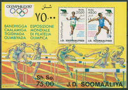 Somalia 1987 Olymphilex Rom Laufen Speerwerfen Block 23 Postfrisch (C40061) - Somalia (1960-...)