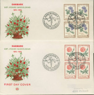 Dänemark 1973 Blumen Ersttagsbrief 543/44 4er-Block FDC (X80019) - FDC