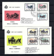 SAN MARINO FDC Komplettsatz Pferdekutschen Aus Dem Jahre 1969 (2 Belege) - Siehe Bild - FDC