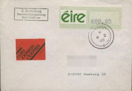 Irland ATM 1990 Einzelwert Ersttagsbrief Express-Brief ATM 3 FDC (X80304) - Affrancature Meccaniche/Frama