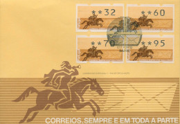Portugal ATM 1990 Postreiter Ersttagsbrief 32/60/70/95 ATM 2.1 S1 FDC (X80280) - Automatenmarken [ATM]