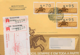 Portugal ATM 1990 Postreiter Ersttagsbrief 3 Werte ATM 2.1/2.2 FDC (X80281) - Vignette [ATM]