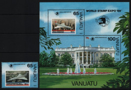 Vanuatu 1989 - Mi-Nr. 827 & Block 14 ** - MNH - Flugzeuge / Airplanes - Vanuatu (1980-...)