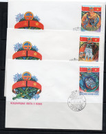 SPACE - USSR - 1980 - INTERCOSMOS /  VIETNAM   FLIGHT SET OF 3    ILLUSTRATED FDC   - Russie & URSS