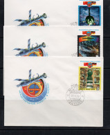 SPACE - USSR - 1978 - INTERCOSMOS /  DDR  FLIGHT SET OF 3    ILLUSTRATED FDC   - Russie & URSS