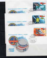 SPACE - USSR - 1978 - INTERCOSMOS /POLISH FLIGHT SET OF 3    ILLUSTRATED FDC   - Russia & USSR