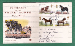 GB GREAT BRITAIN 1978 Grande Bretagne - SHIRE HORSE SOCIETY - 4v FDC - British Horses, Pony, Thoroughbred - As Scan - Horses