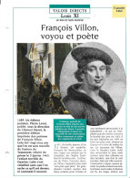 FICHE ATLAS: FRANCOIS VILLON VOYOU ET POETE -VALOIS DIRECTS - Histoire