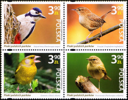 Poland 2024 Fi 5366-5369 Mi 5516-5519 Birds Of Polish Parks - Nuevos