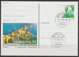 BRD Ganzsache 1995 PSo38 HANSEPHIL'95 Ersttagsstempel 6.9.95 Berlin  (d426)günstige Versandkosten - Postkarten - Gebraucht