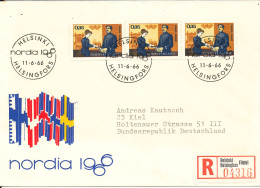 Finland Registered FDC 11-6-1966 With Cachet Sent To Germany - FDC