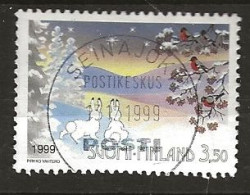 Finland 1999  Christmas, Rabbits And Birds In A Snowy Mountain Landscape Mi 1501 MNH(**) - Gebraucht